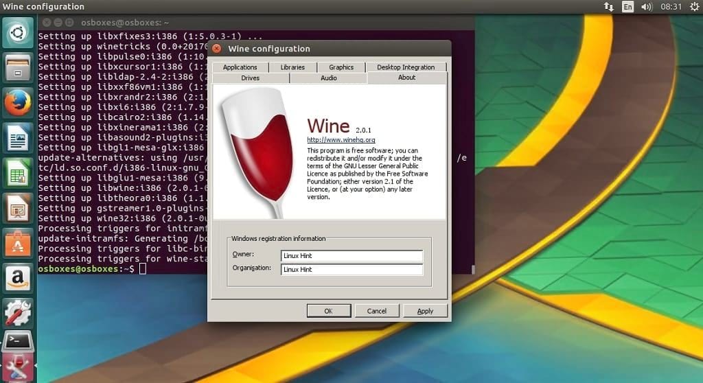 wine on linux lite