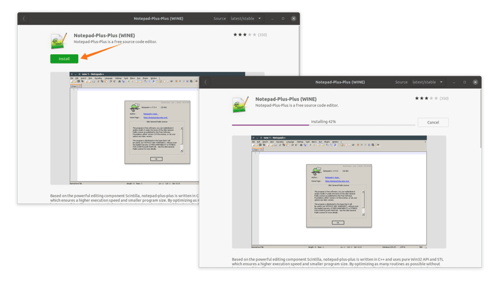 Installing Notepad++ on Ubuntu 20.04, 20.10