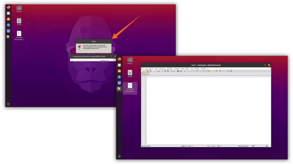 notepad++ ubuntu