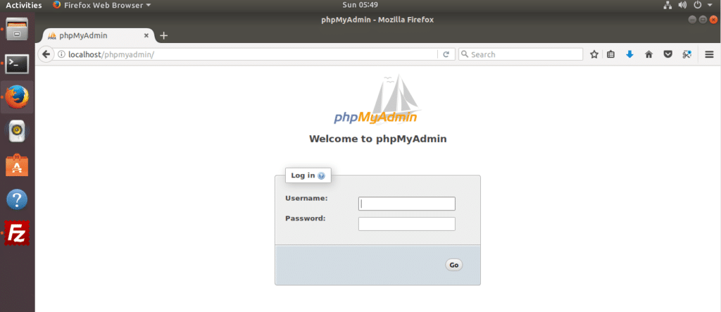 cant access phpmyadmin ubuntu