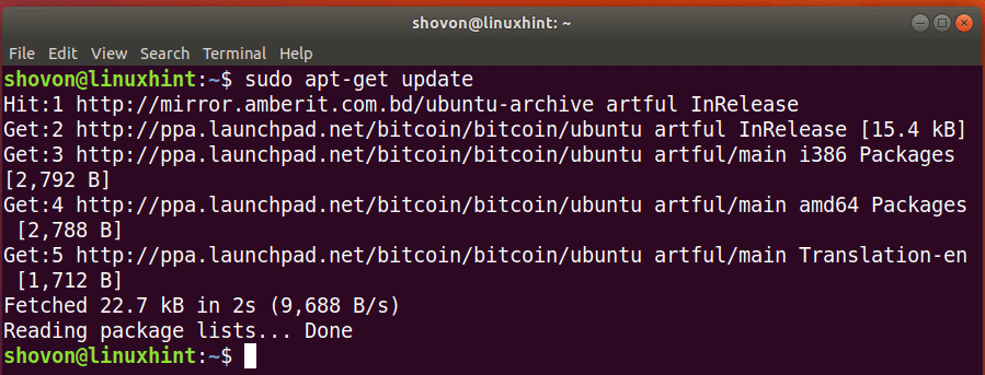 Как установить bitcoin core на ubuntu