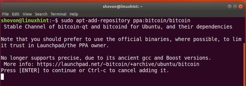 Как установить bitcoin core на ubuntu