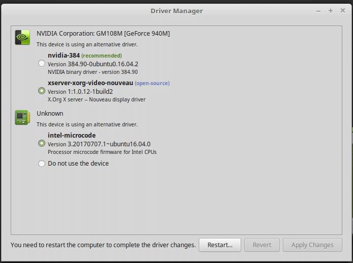 linux mint nvidia drivers