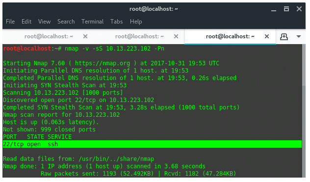 nmap screen shot 1