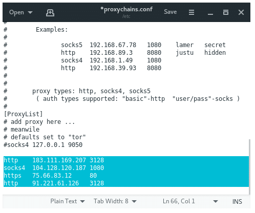 ProxyChain Proxy List