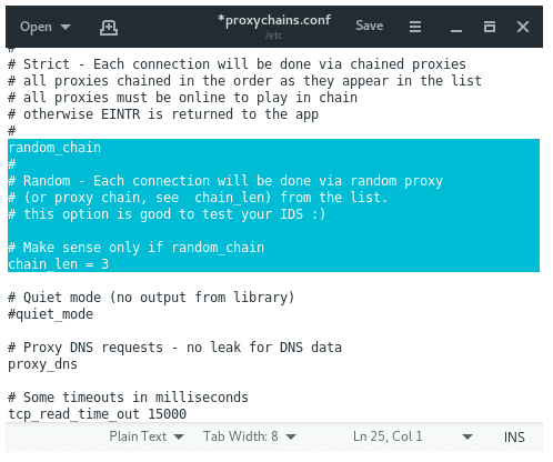 ProxyChain Random Chain Configuration