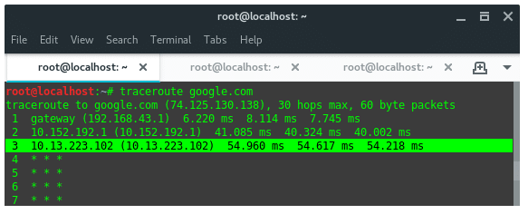 Traceroute Screenshot