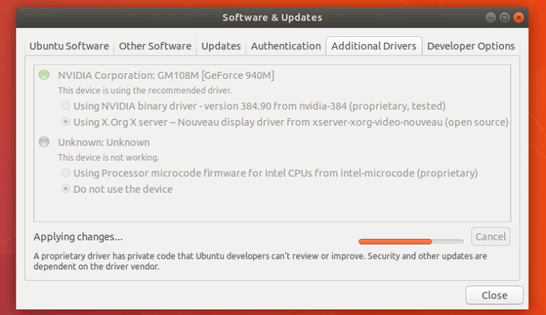 ubuntu check current nvidia driver version