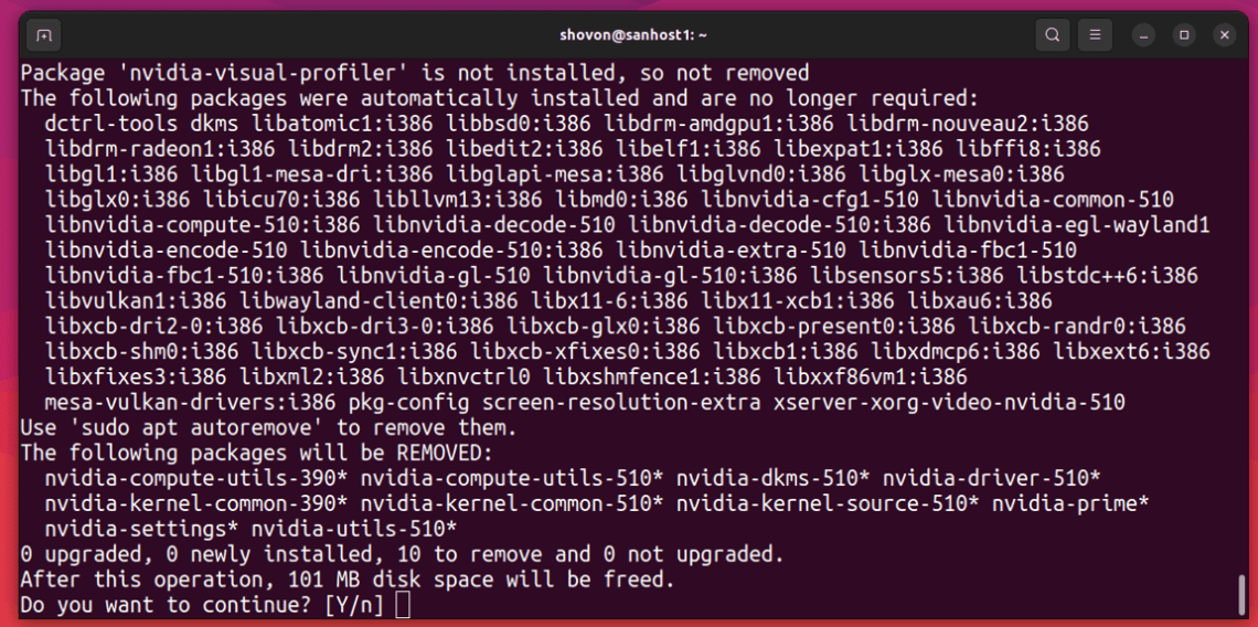 uninstall nvidia drivers ubuntu