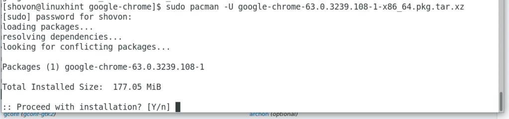 arch install google chrome
