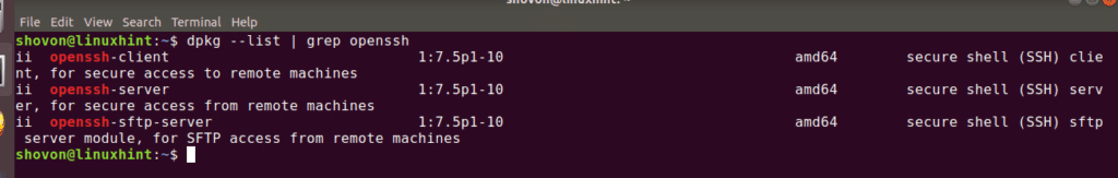 ubuntu list installed packages