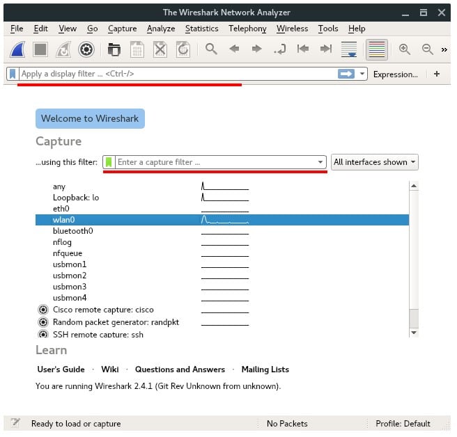 wireshark capture filter host or host