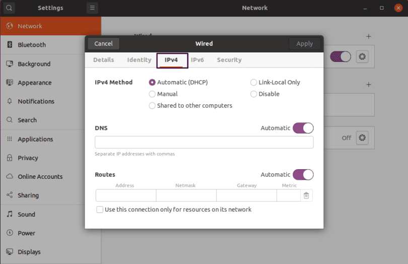 How to change the IP address on Ubuntu