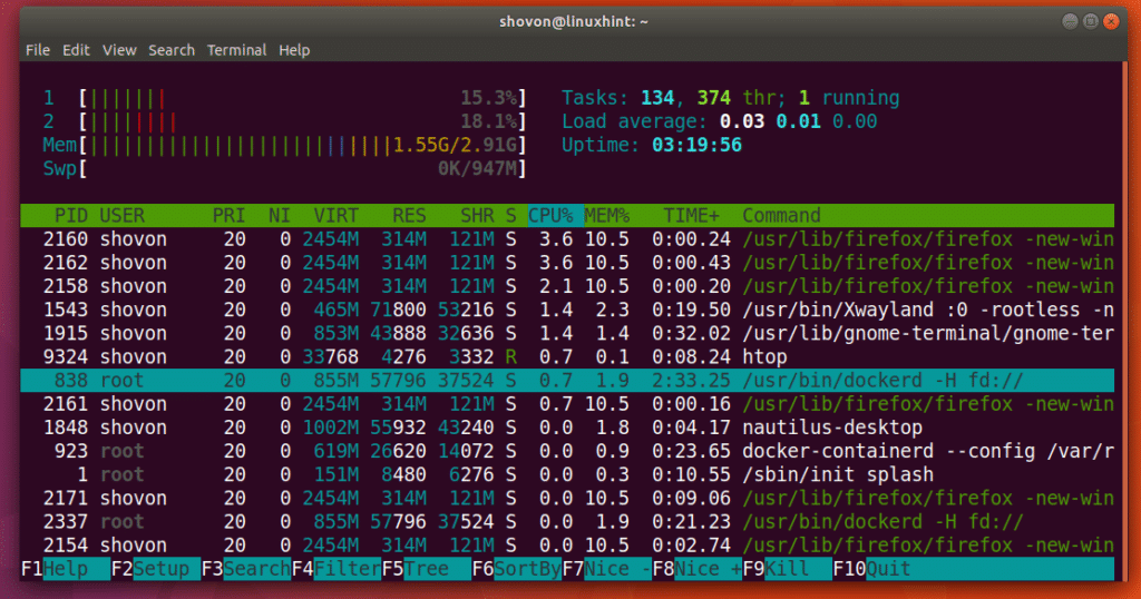 linux install htop