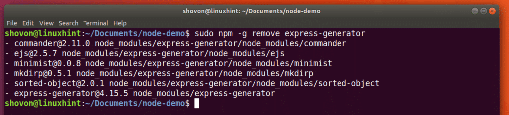 npm install modules globally