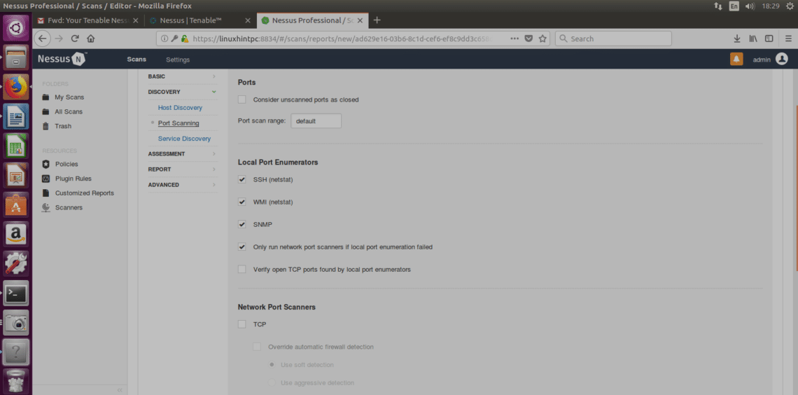 how to use nessus on local network