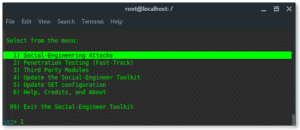 install social engineering toolkit kali linux