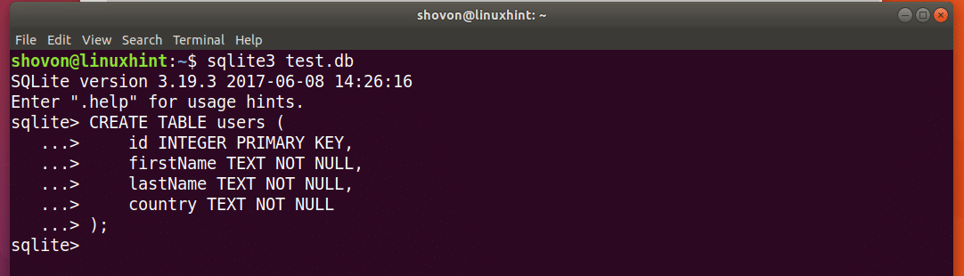 Sqlite3 менеджер базы данных Ubuntu. SQLITE INT text Primary Key.