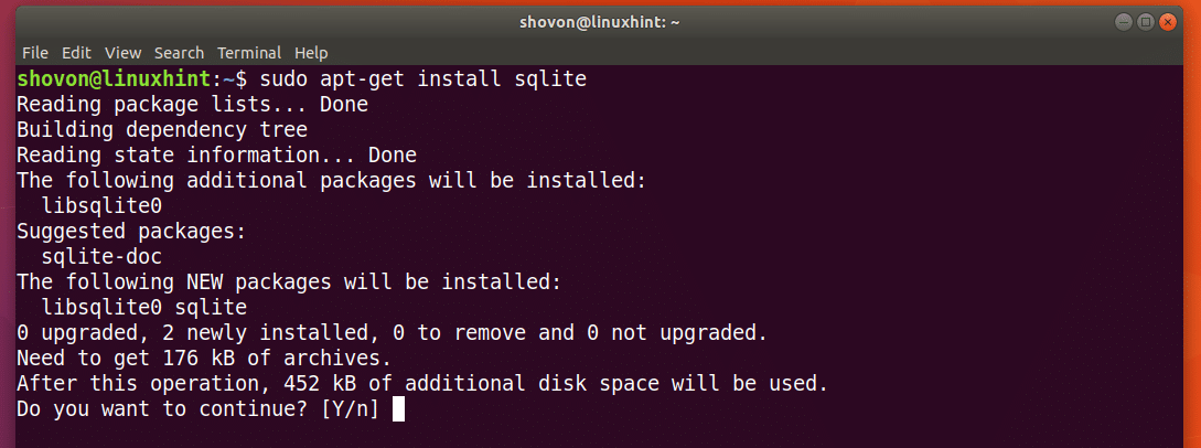 sqlite commands in linux