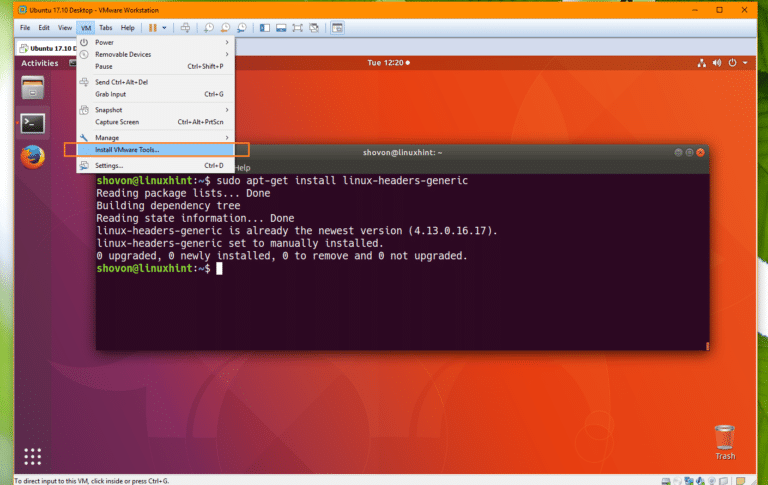 installing vmware tools on ubuntu