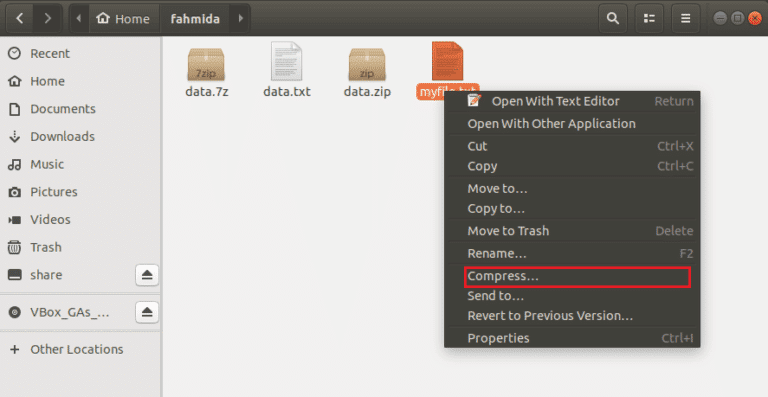 ubuntu tar compress folder
