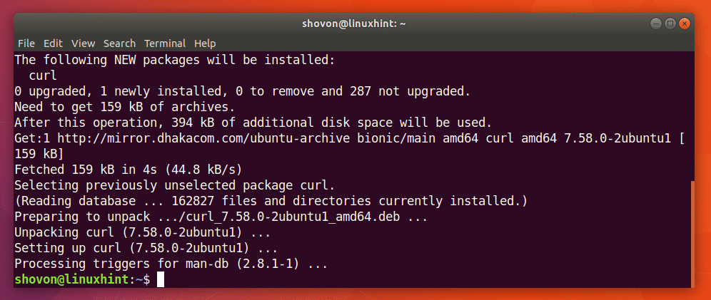 Curl не работает linux