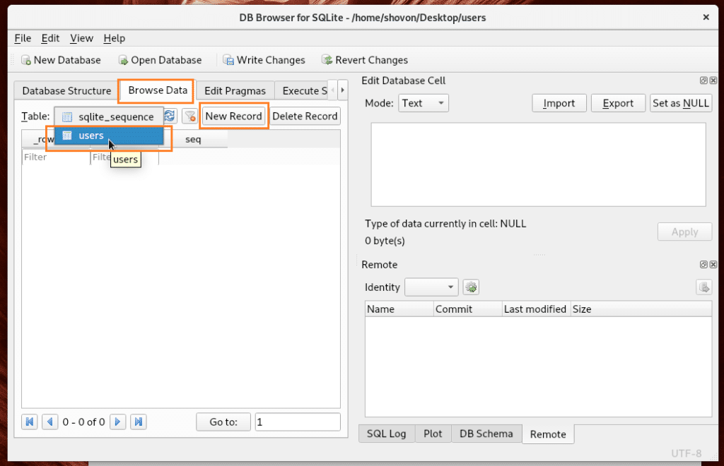 db browser for sqlite add row