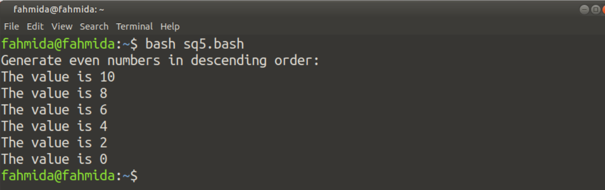 Bash Range