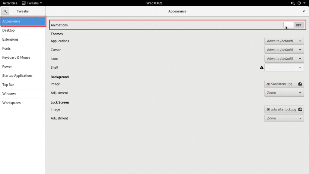 Customize Arch Linux with Gnome Tweak Tool