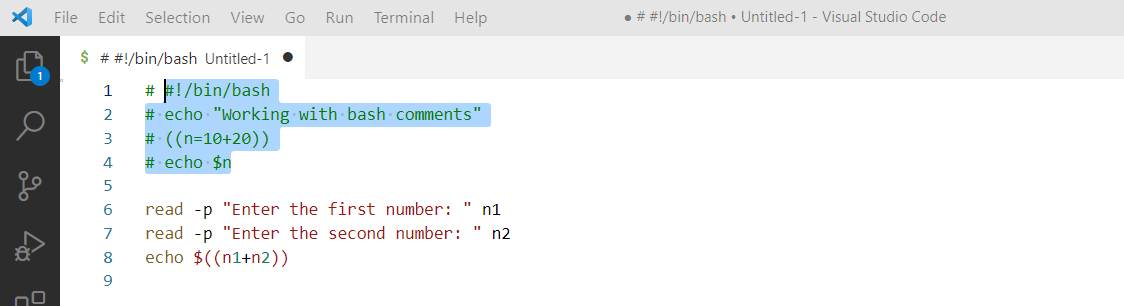 How to use single and multiple line comments in BASH