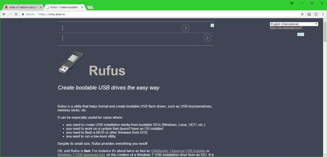 rufus os instal setup