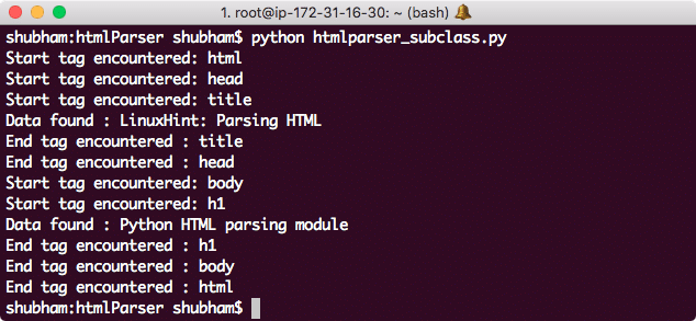 Python HTMLParser subclass