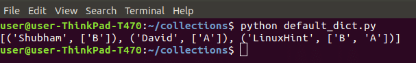 DefaultDict collection in Python