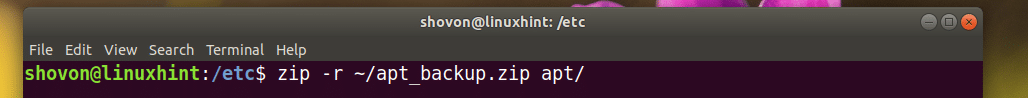Zip Folder Linux