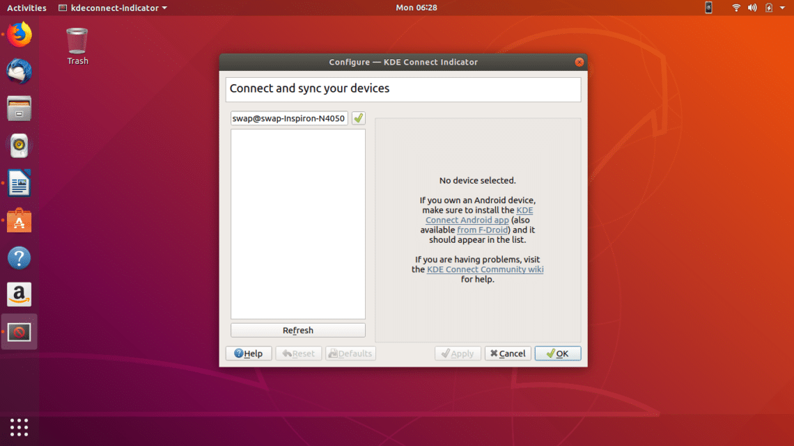 Kde connect ubuntu не работает