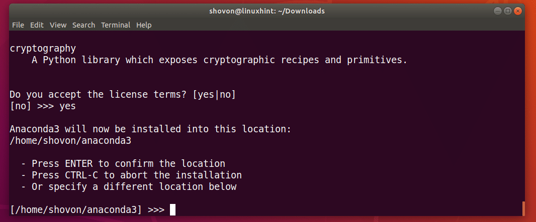 install anaconda ubuntu 16.04 command line