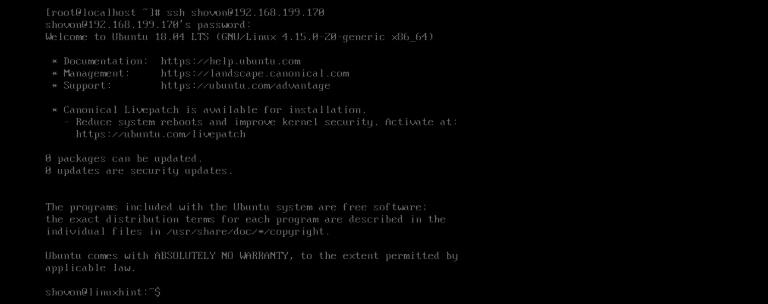 Включить ssh ubuntu 18