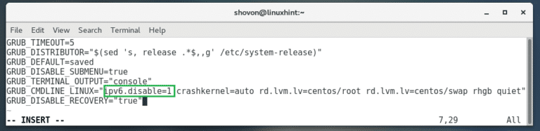 Centos 7 отключить ipv6