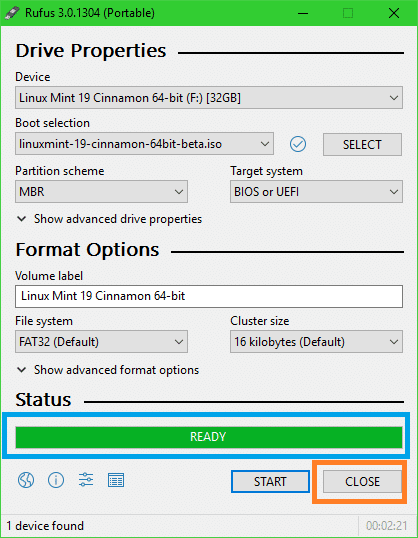 boot usb iso linux mint