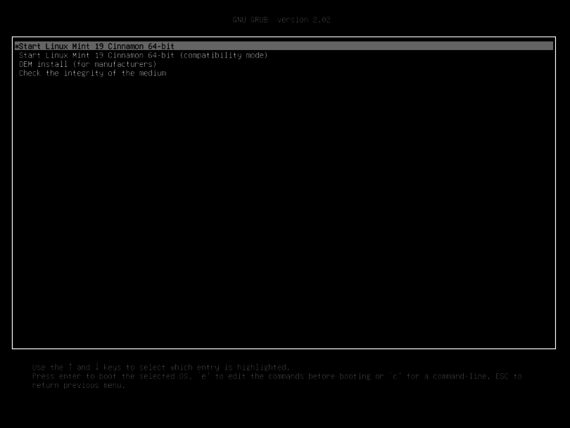 How to Install Linux Mint 19 from USB Drive