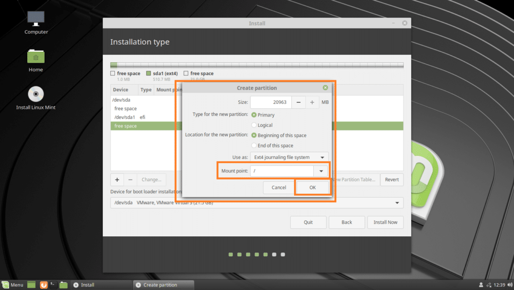 Unable to mount location linux mint что делать