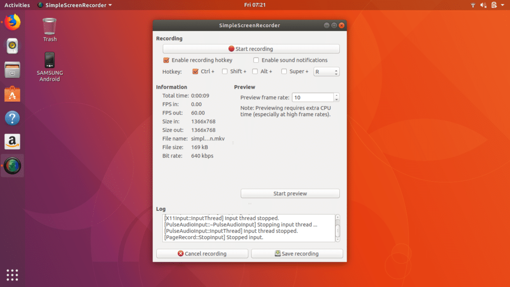 ubuntu screen recorder no lagg