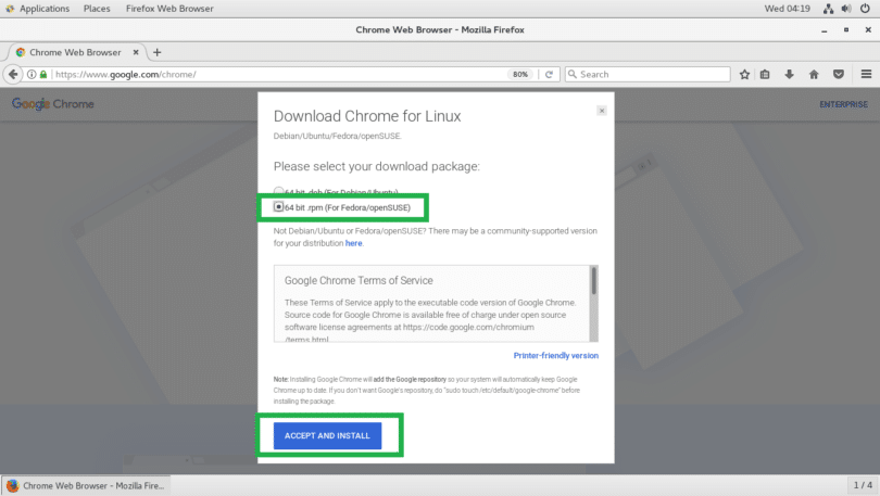 centos install chrome