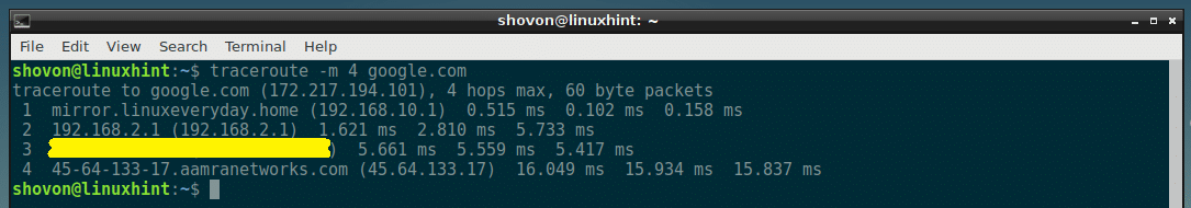 Traceroute linux