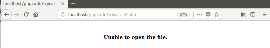 php try catch does not catch database error