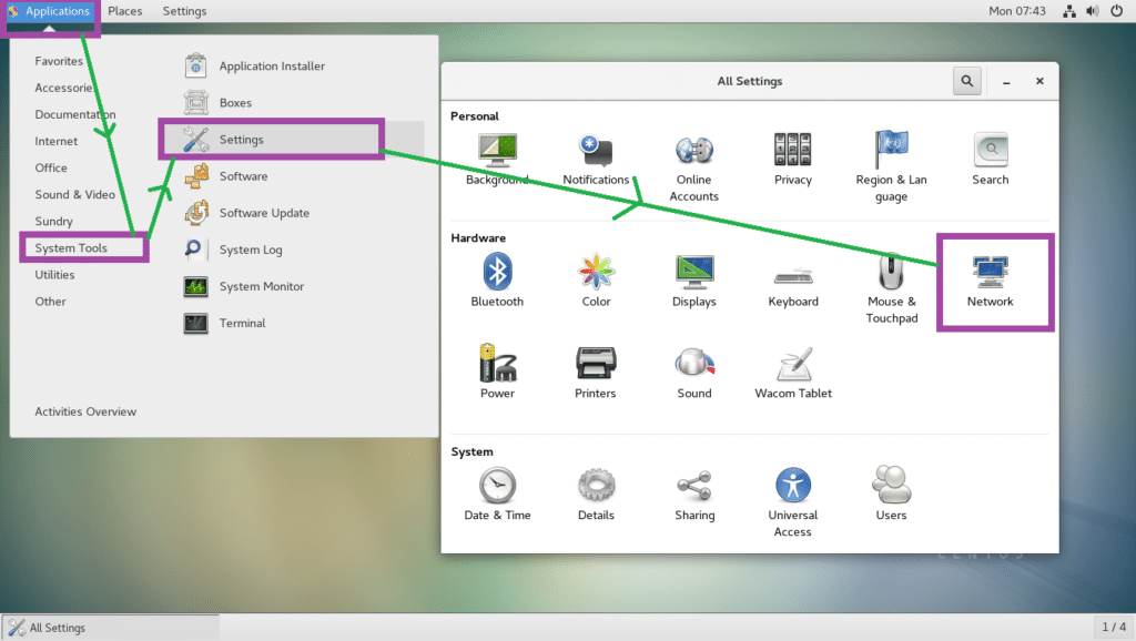 Отключить network manager centos 7