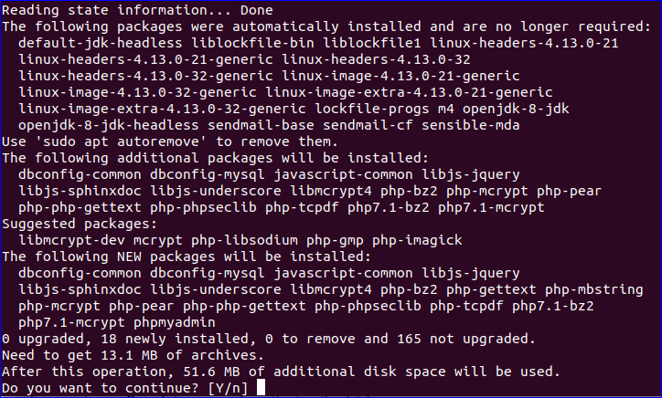 phpmyadmin ubuntu 17.04