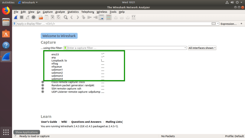 wireshark ubuntu 20.04