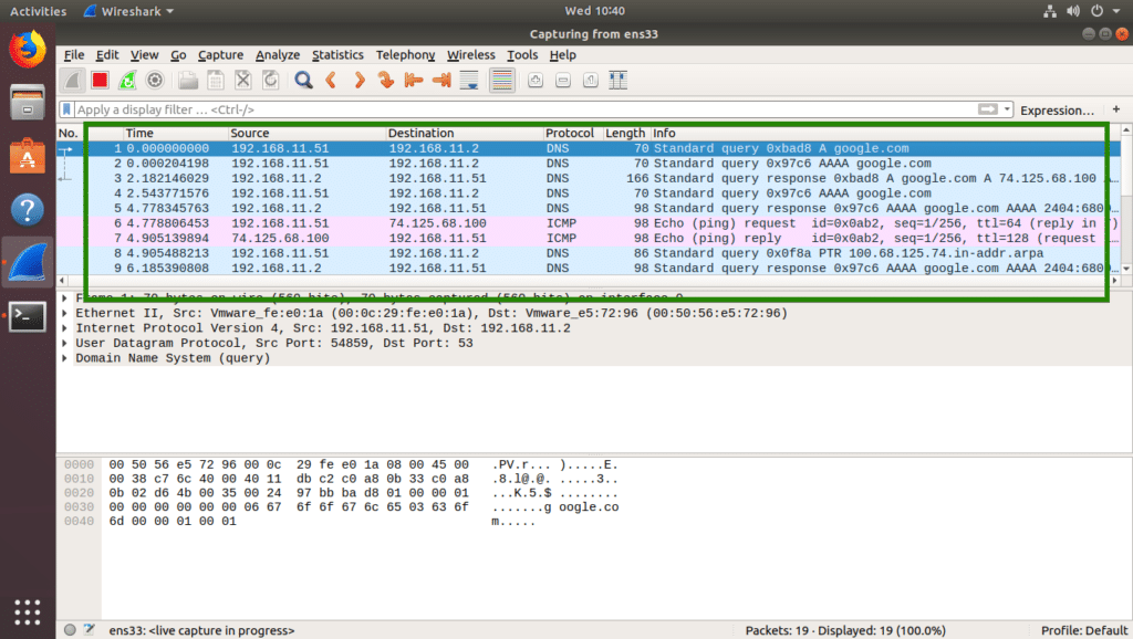 capture packets wireshark ubuntu
