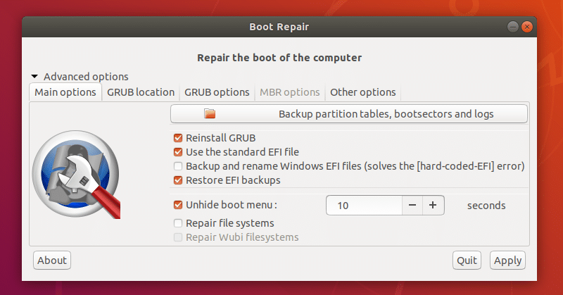 linux repair file system